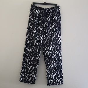 Black with white hearts sleep pants size M